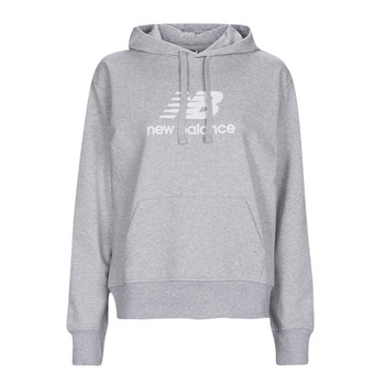 Clothing Women sweaters New Balance Essentials Stacked Logo Hoodie Grey