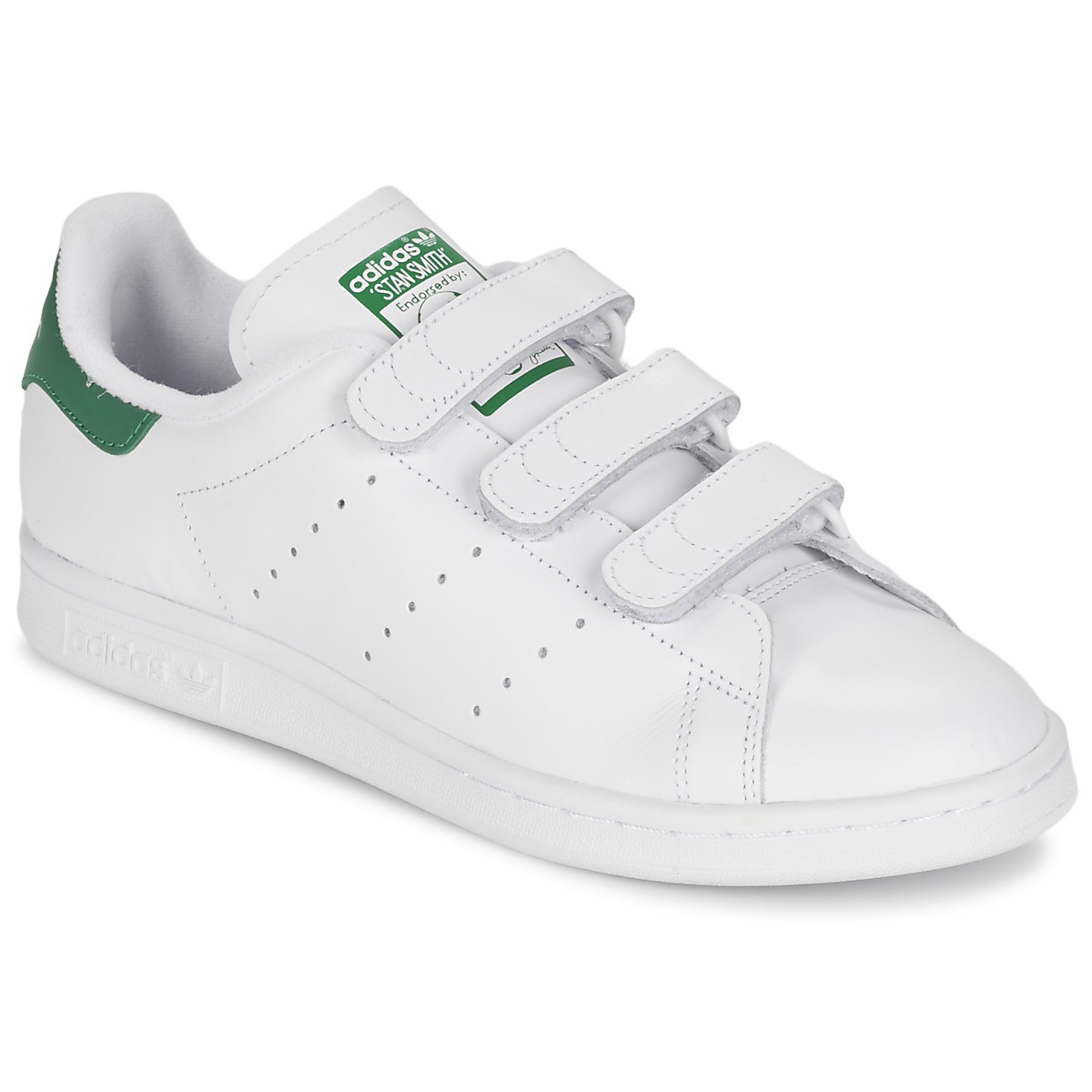 adidas Originals STAN SMITH CF White Green - Fast delivery | Spartoo Europe ! - Shoes Low top trainers 79,20 €