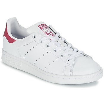 Shoes Girl Low top trainers adidas Originals STAN SMITH J White / Pink