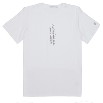Clothing Children short-sleeved t-shirts Calvin Klein Jeans SMALL REPEAT INST. LOGO T-SHIRT White