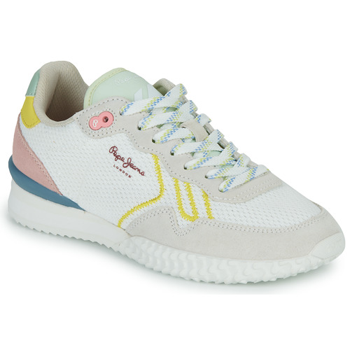 Shoes Women Low top trainers Pepe jeans HOLLAND MESH W White / Beige / Pink