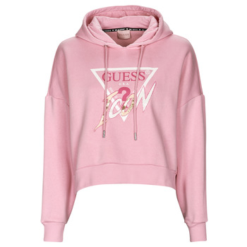 Clothing Women sweaters Guess HOODY ICON Pink
