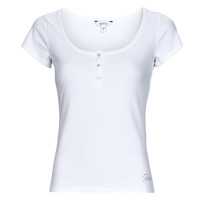 Clothing Women short-sleeved t-shirts Guess ES SS KARLEE JEWEL BTN HENLEY White