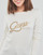 Clothing Women sweaters Guess LS EDIE RN TONAL LOGO SWTR White / Gold