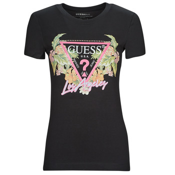 Guess SS CN TRIANGLE FLOWERS TEE Black