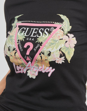 Guess SS CN TRIANGLE FLOWERS TEE Black
