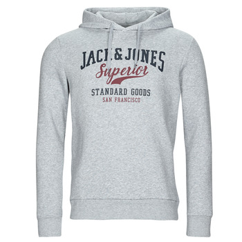 Clothing Men sweaters Jack & Jones JJELOGO SWEAT HOOD Grey