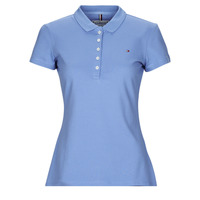 Clothing Women short-sleeved polo shirts Tommy Hilfiger SHORT SLEEVE SLIM POLO Blue