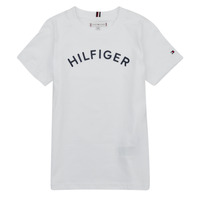 Clothing Children short-sleeved t-shirts Tommy Hilfiger U HILFIGER ARCHED TEE White