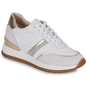Shoes Women Low top trainers Geox D DESYA White / Beige / Gold
