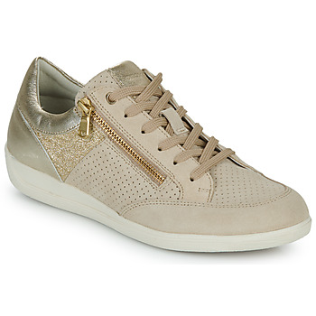 Shoes Women Low top trainers Geox D MYRIA Beige / Gold
