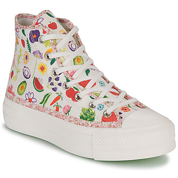 Shoes Women High top trainers Converse CHUCK TAYLOR ALL STAR LIFT-FESTIVAL- JUICY GREEN GRAPHIC Multicolour