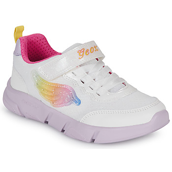 Shoes Girl Low top trainers Geox J ARIL GIRL D White / Pink