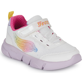 Shoes Girl Low top trainers Geox J ARIL GIRL D White / Pink