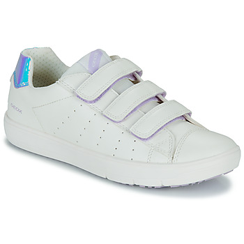 Shoes Girl Low top trainers Geox J SILENEX GIRL B White / Iridescent