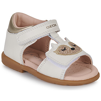 Shoes Girl Sandals Geox B VERRED Beige / Gold
