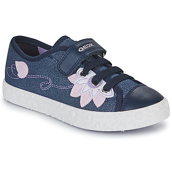 Shoes Girl Low top trainers Geox JR CIAK GIRL Marine / Pink