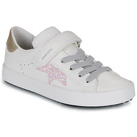 Shoes Girl Low top trainers Geox JR KILWI GIRL White / Pink