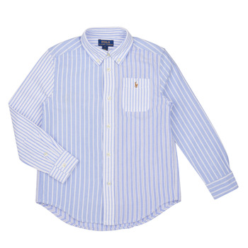 Clothing Boy long-sleeved shirts Polo Ralph Lauren LS3BDPPPKT-SHIRTS-SPORT SHIRT Blue / Sky / White
