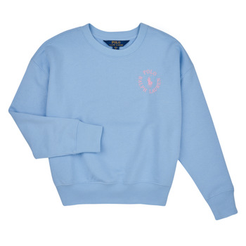 Clothing Girl sweaters Polo Ralph Lauren BUBBLE PO CN-KNIT SHIRTS-SWEATSHIRT Blue / Sky / Pink