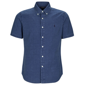 Clothing Men short-sleeved shirts Polo Ralph Lauren CHEMISE COUPE DROITE EN SEERSUCKER Blue / Dark / Indigo