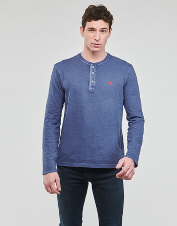 Clothing Men Long sleeved shirts Polo Ralph Lauren HENLEY Blue / Old / Royal