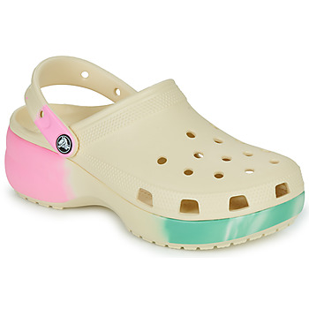 Shoes Women Clogs Crocs Classic Platform Ombre Clog W Beige / Multicolour