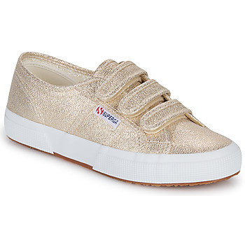 Shoes Women Low top trainers Superga 2750 LAME STRAP Gold