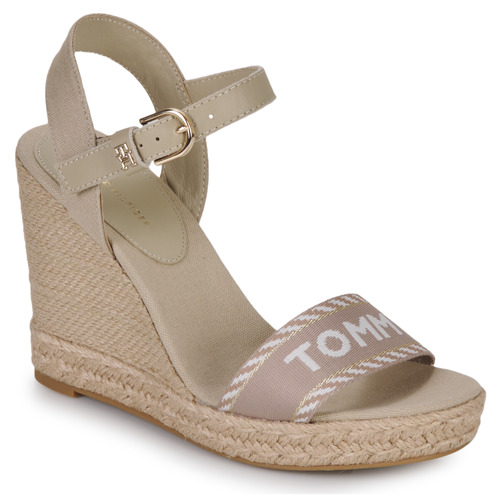 snemand personlighed Specialitet Tommy Hilfiger SEASONAL WEBBING WEDGE Beige - Fast delivery | Spartoo  Europe ! - Shoes Sandals Women 121,00 €