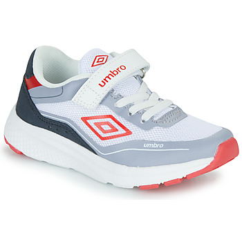 Shoes Boy Low top trainers Umbro UM PRIAM VLC White / Red / Grey