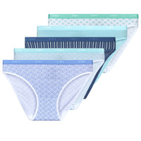 Underwear Women Knickers/panties DIM DIM POCKETS PACK X5 Blue / White / Green