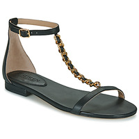 Shoes Women Sandals Lauren Ralph Lauren ELISE-SANDALS-FLAT SANDAL Black