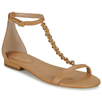 Shoes Women Sandals Lauren Ralph Lauren ELISE-SANDALS-FLAT SANDAL Beige