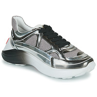 Shoes Women Low top trainers Love Moschino SUPERHEART Black / White / Silver