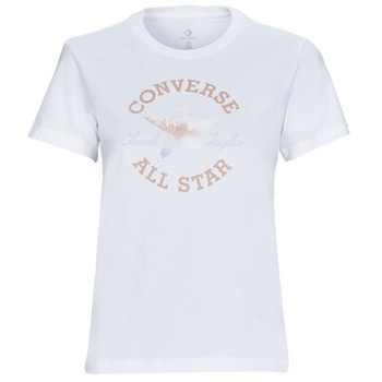 Clothing Women short-sleeved t-shirts Converse FLORAL CHUCK TAYLOR ALL STAR PATCH White