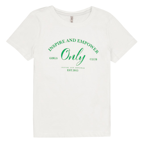 Clothing Girl short-sleeved t-shirts Only KOGWENDY S/S LOGO TOP BOX CP JRS White