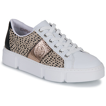 Shoes Women Low top trainers Rieker N5910-90 White / Leopard