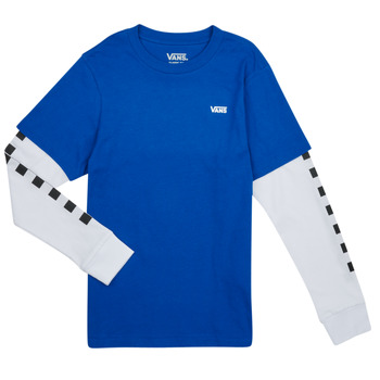Clothing Boy Long sleeved shirts Vans LONG CHECK TWOFER BOYS Blue / White