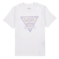 Clothing Girl short-sleeved t-shirts Vans CHECKER FLORAL TRIANGLE BFF White / Violet