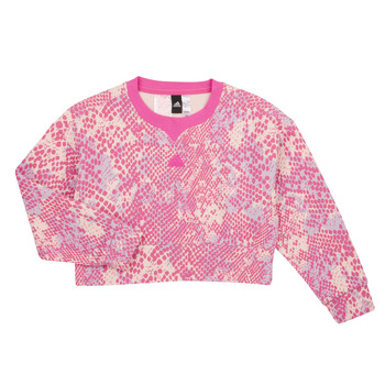 Clothing Girl sweaters Adidas Sportswear FI AOP SWT Beige / Pink