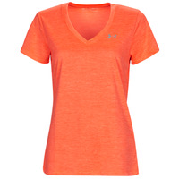 Clothing Women short-sleeved t-shirts Under Armour Tech SSV - Twist Orange / White