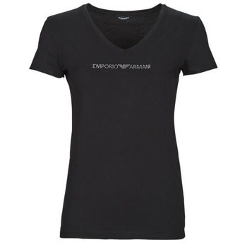 Clothing Women short-sleeved t-shirts Emporio Armani T-SHIRT V NECK Black