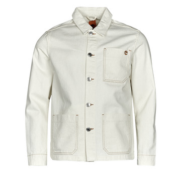 Clothing Men Blouses Timberland Work For The Future - Cotton Hemp Denim Chore Jacket White