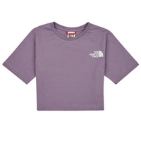 Clothing Girl short-sleeved t-shirts The North Face Girls S/S Crop Simple Dome Tee Violet