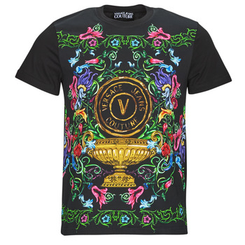 Clothing Men short-sleeved t-shirts Versace Jeans Couture GAH6SG Black / Multicolour