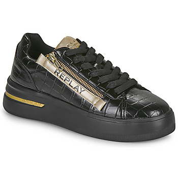 Shoes Women Low top trainers Replay GWZ4N.C0007S003 Black / Gold