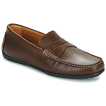 Shoes Men Loafers Pellet CADOR Veal / Pull / Cup / Chocolate