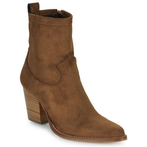 Shoes Women Ankle boots JB Martin LAILA Canvas / Suede / Tabacco