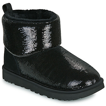 Shoes Women Mid boots UGG CLASSIC MINI MIRROR BALL Black