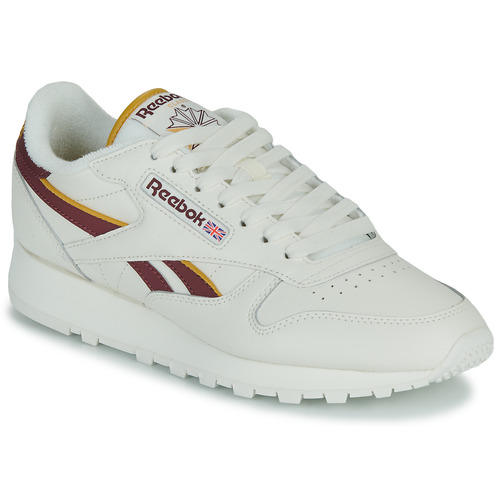 Reebok Classic CLASSIC LEATHER White / Bordeaux / Yellow - Fast